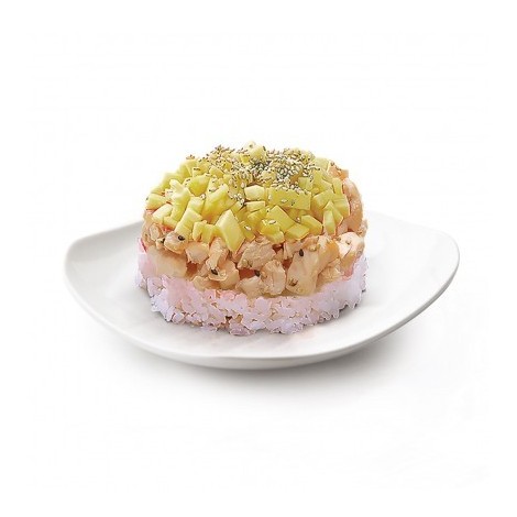 Tartare poulet pané oignons frits